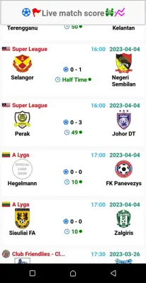 Live Football Score android App screenshot 2